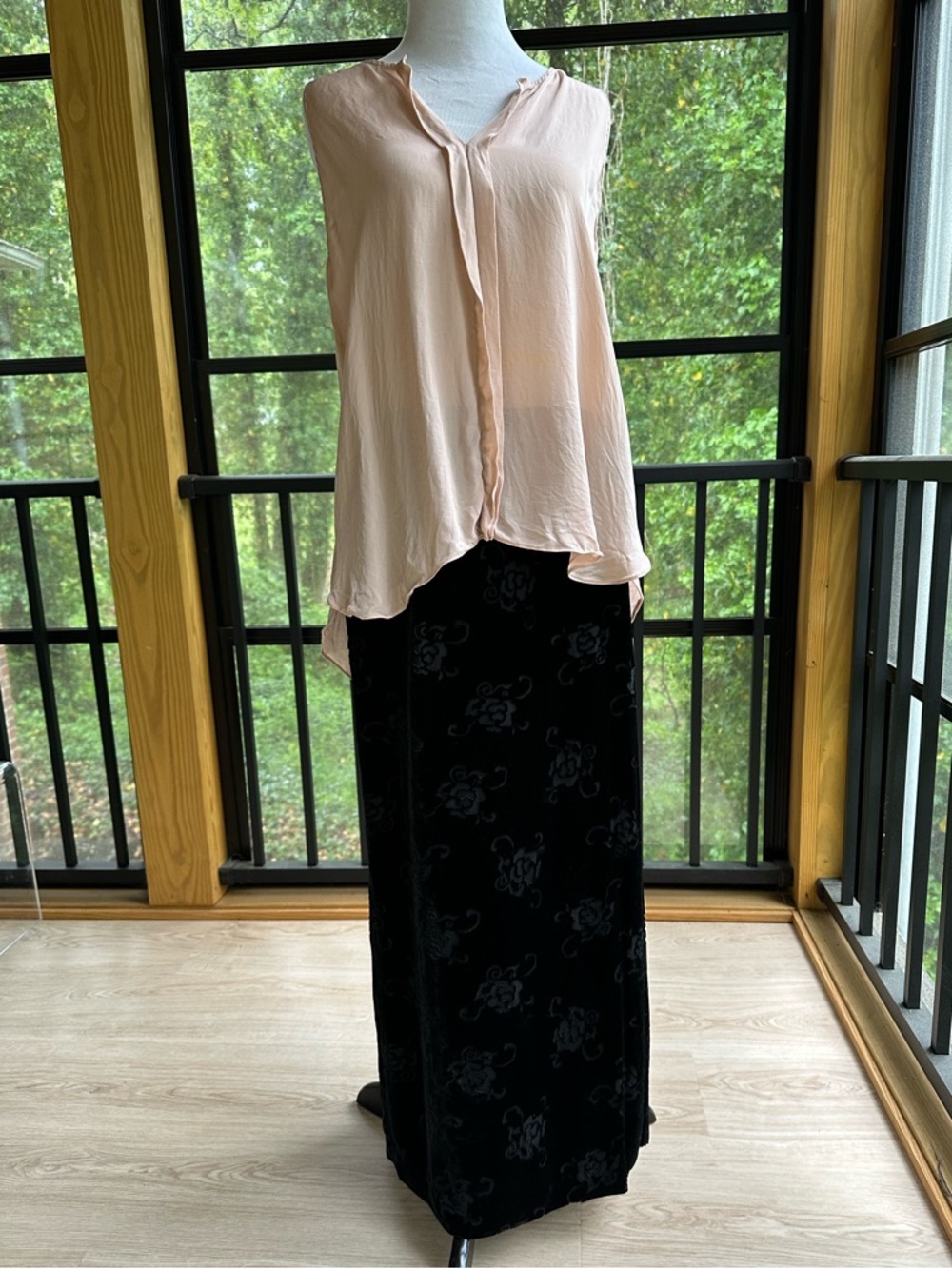 Gap Velvet Burnout Floral Maxi Wrap Skirt 90s Y2K BohoLuxe Whimsigoth Witchy ~ 8 - Picture 15 of 15